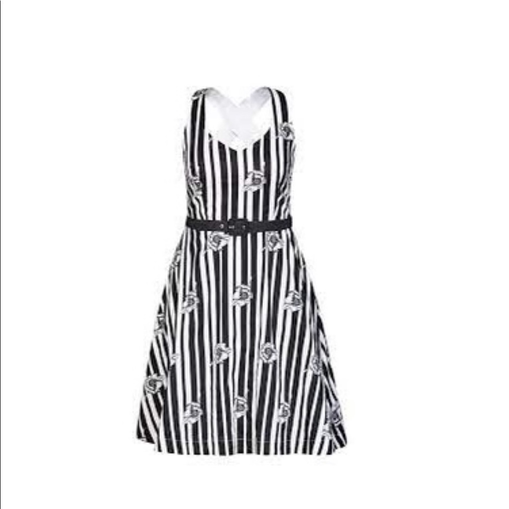 City Chic Floral Strip Pein A-Line Dress